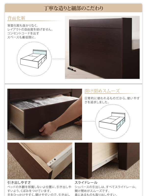 コンセント付きチェストベッド Spass シュパース 商品説明画像11