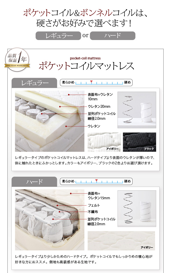 モノトーンモダンデザイン棚・コンセント付収納ベッド praily プレイリー 商品説明画像12