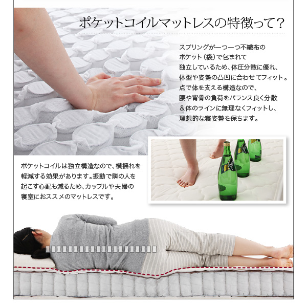 モノトーンモダンデザイン棚・コンセント付収納ベッド praily プレイリー 商品説明画像13