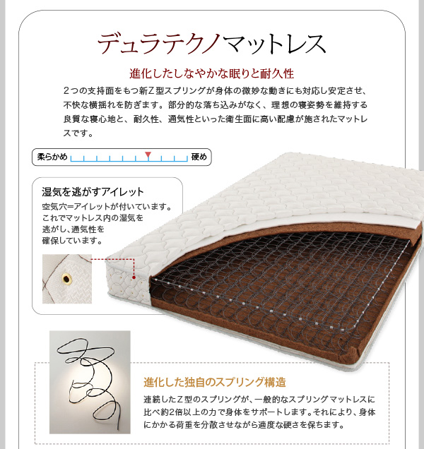 モノトーンモダンデザイン棚・コンセント付収納ベッド praily プレイリー 商品説明画像19