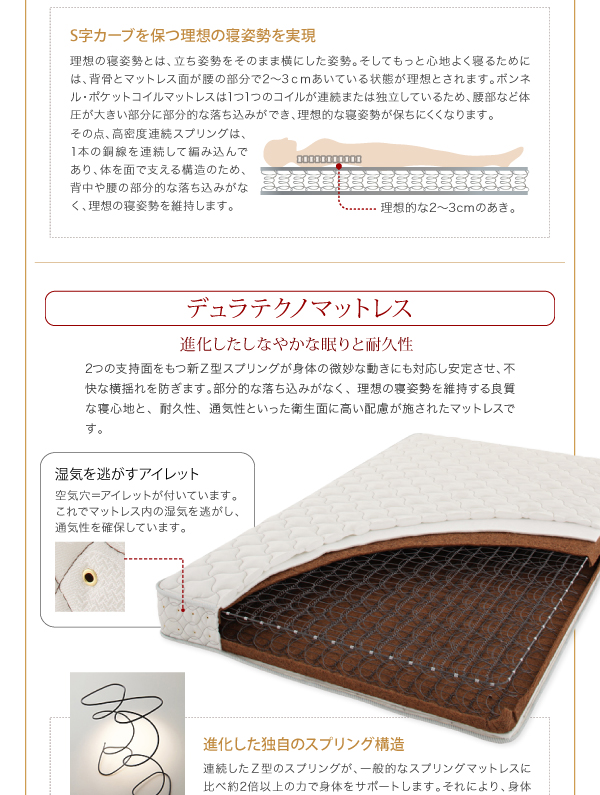 コンセント、収納ヘッドボード付きチェストベッド Blenda ブレンダ 商品説明画像24