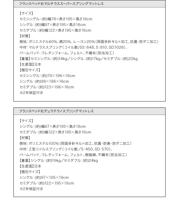 収納ヘッドボード付きガス圧式跳ね上げ収納ベッド Beegos ビーゴス 商品説明画像43