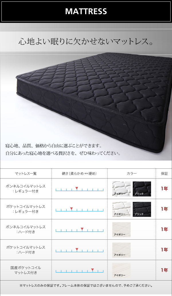 モノトーンバイカラーデザイン棚・コンセント付きフロアベッド Frieden フリーデン 商品説明画像11