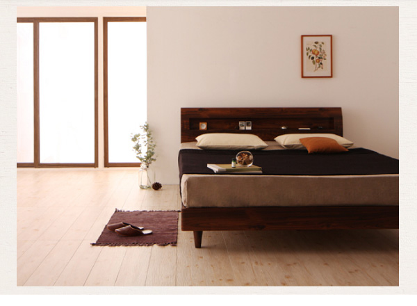 棚・コンセント付きデザインすのこベッド Kleinod クライノート | 家具 