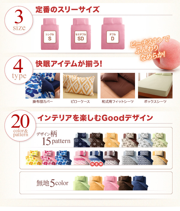 20色柄から選べる デザインカバーリングシリーズ (ベッド用カバーリング3点セット / シングル / レース柄×ネイビー　[No.100023825]) 商品説明画像6