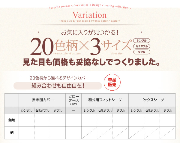20色柄から選べる デザインカバーリングシリーズ (ベッド用カバーリング3点セット / シングル / レース柄×ネイビー　[No.100023825]) 商品説明画像26