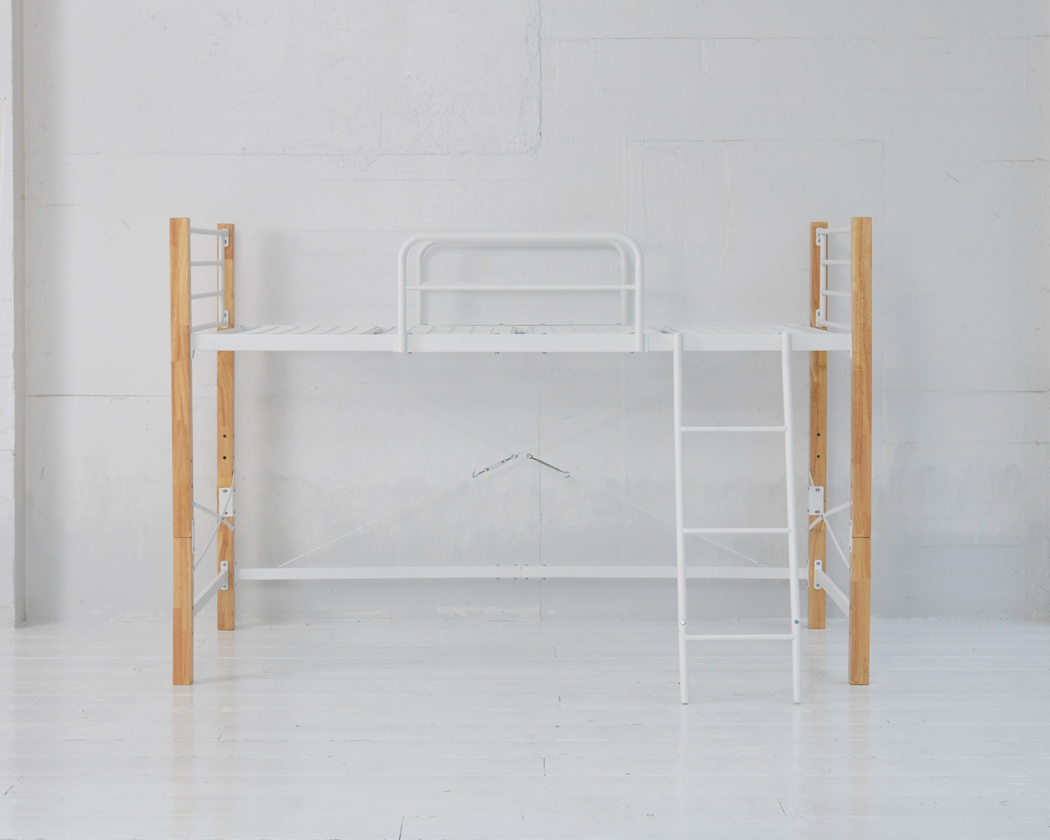 天然木脚パイプベッド ハイタイプ IRI-1042SET 商品追加画像17