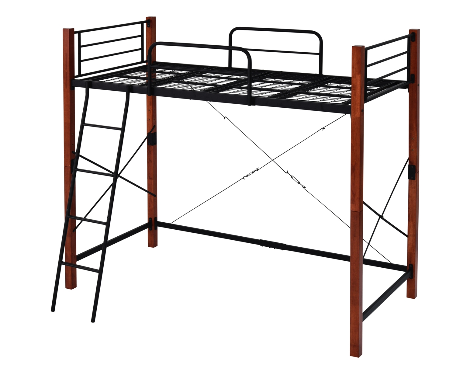 天然木脚パイプベッド ロフトタイプ IRI-1043SET 商品バリエーション画像1