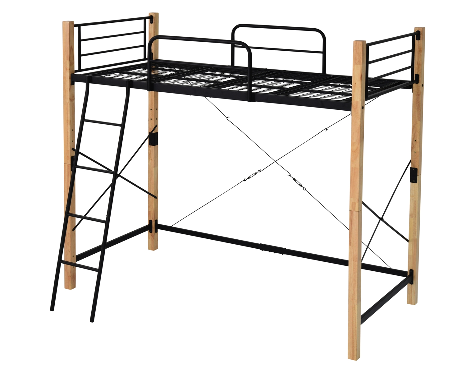 天然木脚パイプベッド ロフトタイプ IRI-1043SET 商品バリエーション画像2