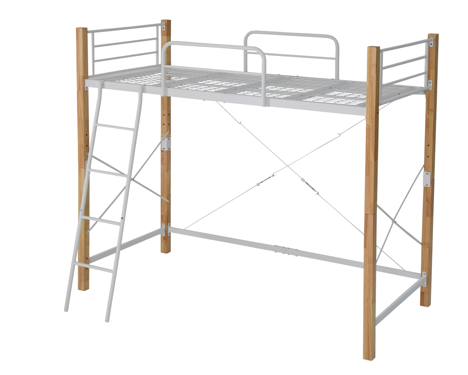 天然木脚パイプベッド ロフトタイプ IRI-1043SET 商品バリエーション画像4