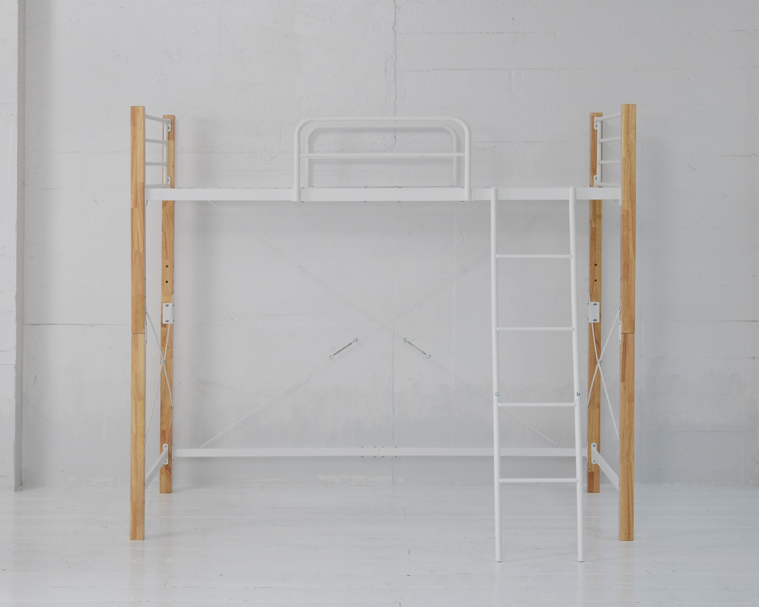 天然木脚パイプベッド ロフトタイプ IRI-1043SET 商品追加画像20