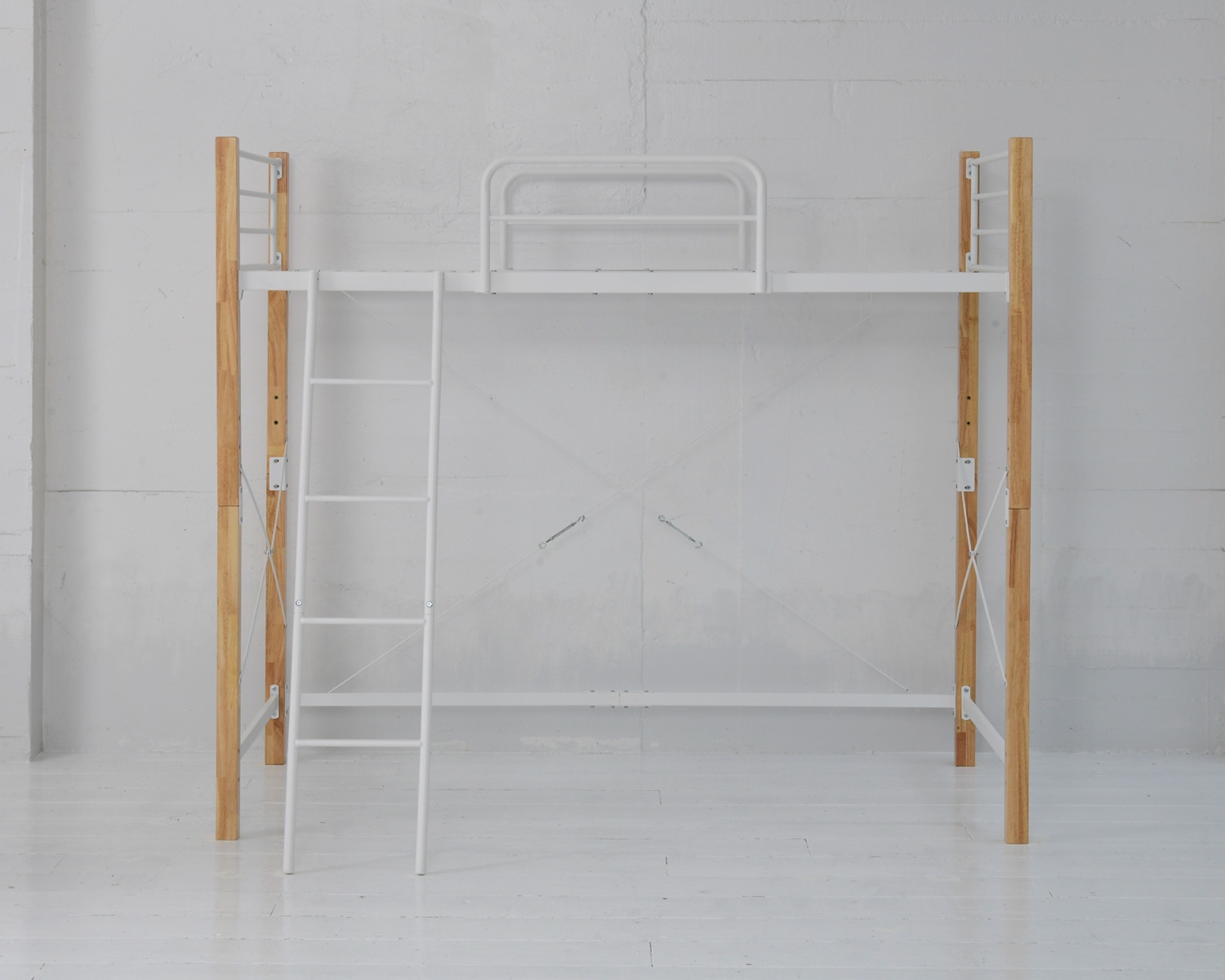 天然木脚パイプベッド ロフトタイプ IRI-1043SET 商品追加画像21