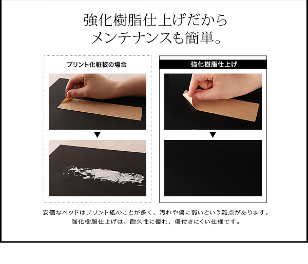 モノトーン・バイカラー_棚・コンセント付き収納ベッド Fouster フースター 商品説明画像11