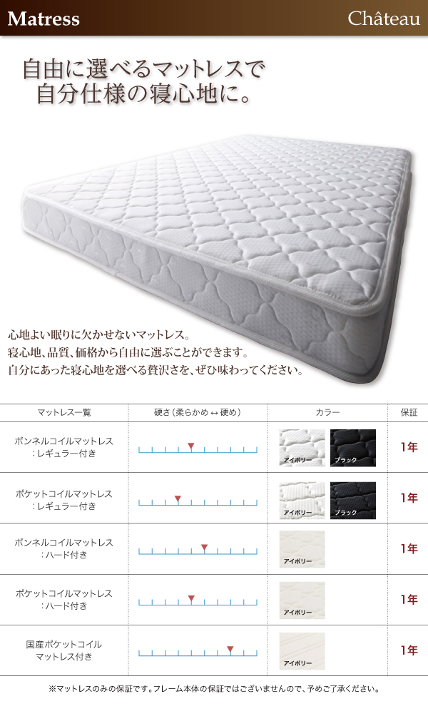 LEDモダンライト・コンセント付き収納ベッド Chateau シャトー 商品説明画像18