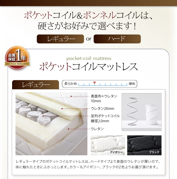 LEDモダンライト・コンセント付き収納ベッド Chateau シャトー 商品説明画像20
