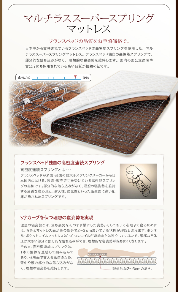 LEDモダンライト・コンセント付き収納ベッド Chateau シャトー 商品説明画像26