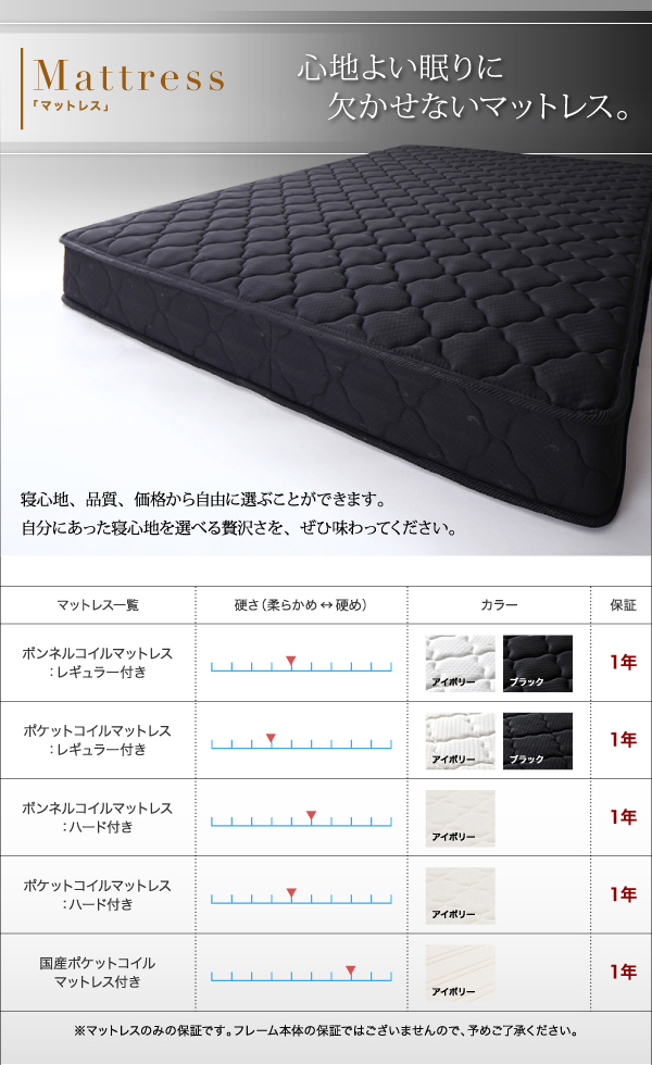 棚・照明・コンセント付き収納ベッド Luar ルアール 商品説明画像15