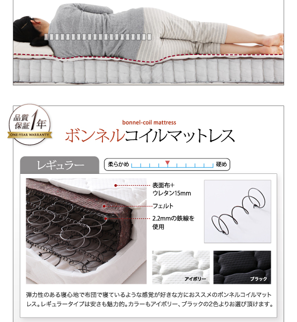 棚・照明・コンセント付き収納ベッド Luar ルアール 商品説明画像19