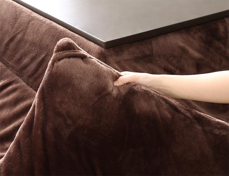 ふんわりなめらか防ダニフランネル「ダブルで暖か」こたつ掛け敷き布団2点セット 商品追加画像12