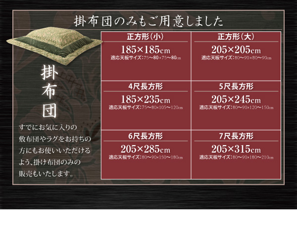 更紗模様こたつ布団 商品説明画像6