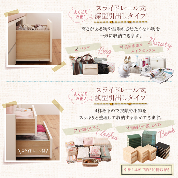 棚・コンセント付き_大容量コンパクトチェストベッド Refes リフェス 商品説明画像5