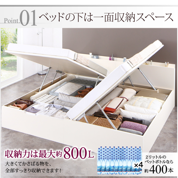 国産跳ね上げ収納ベッド Renati-WH レナーチ・ホワイト 商品説明画像3