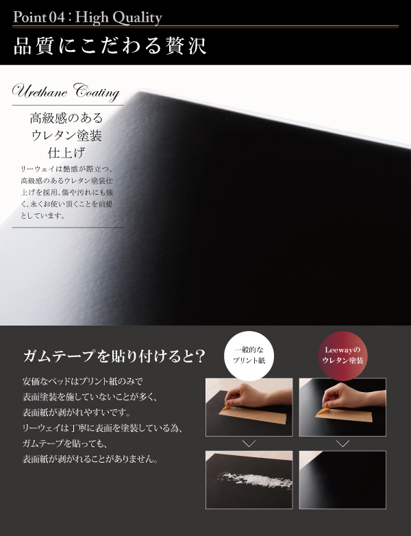 モダンデザイン・キングサイズ収納ベッド Leeway リーウェイ 商品説明画像12