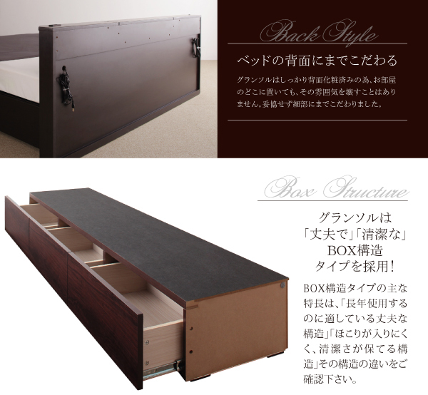 モダンデザイン・大型サイズ収納ベッド Grandsol グランソル 商品説明画像12