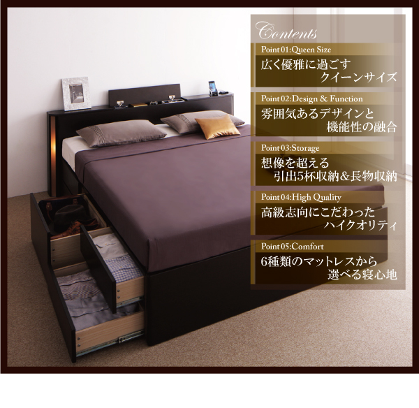 モダンデザイン・大型サイズチェストベッド Grandluna グランルーナ 商品説明画像2