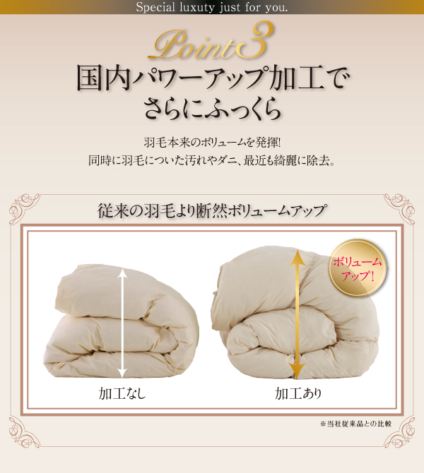 羽毛布団8点セット プレミアム敷布団 Fiji フィジー 商品説明画像9