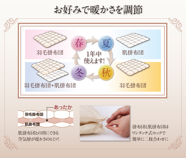 羽毛布団8点セット プレミアム敷布団 Fiji フィジー 商品説明画像11