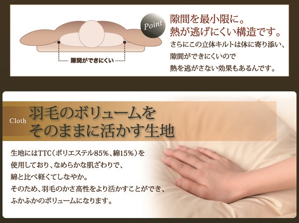 羽毛布団8点セット プレミアム敷布団タイプ Bloom ブルーム 商品説明画像11