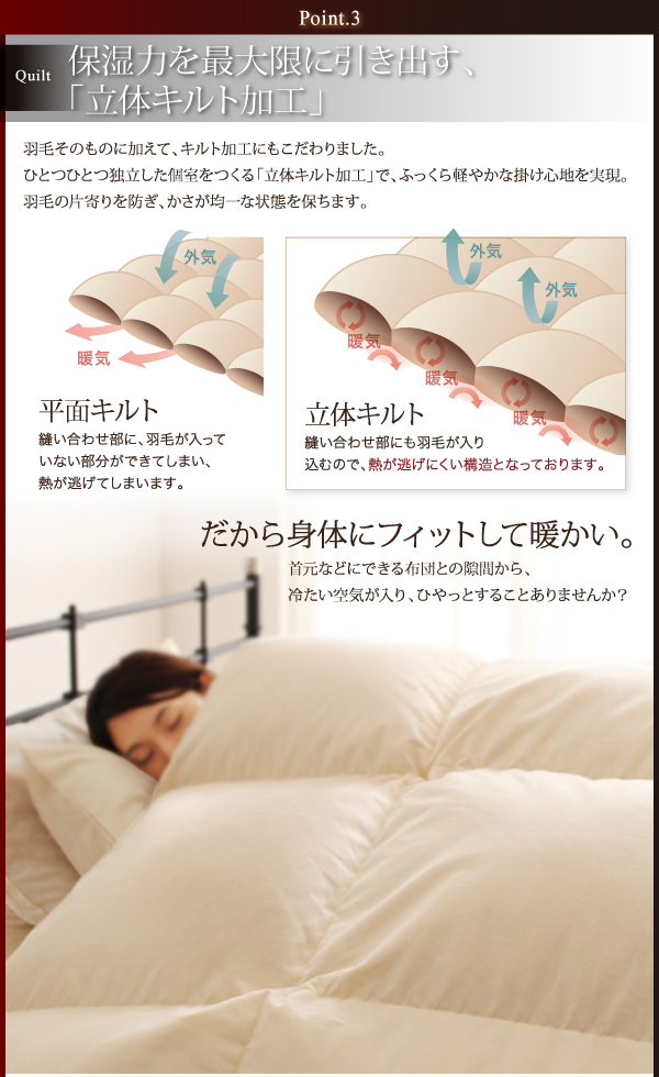 羽毛布団8点セット プレミアム敷布団 Lathyrus ラティルス 商品説明画像10