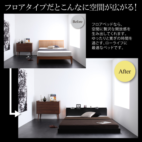 スリムモダンライト付きフロアベッド Crescent-moon クレセントムーン 商品説明画像4