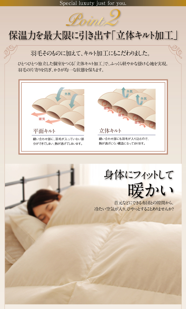 羽毛掛布団 Selena セレナ 商品説明画像6