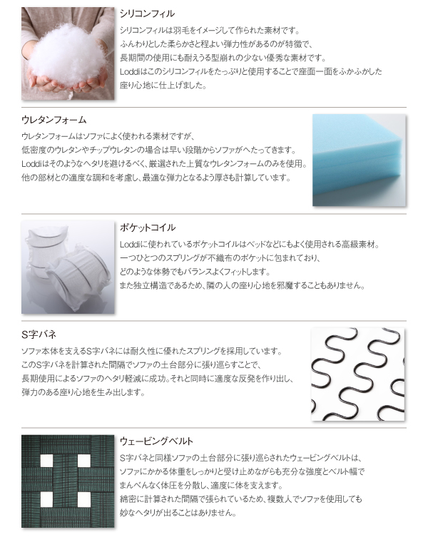 グランドサイズコーナーカウチソファ Loddi ロッディ 商品説明画像9