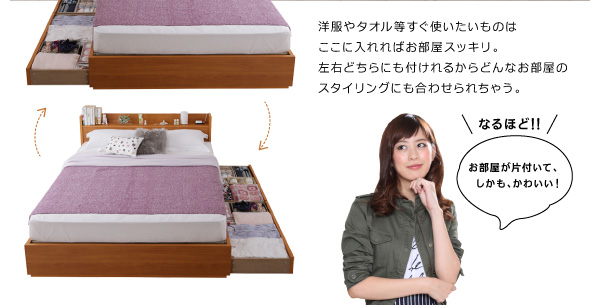 棚・コンセント付き収納ベッド Reffin レフィン 商品説明画像15