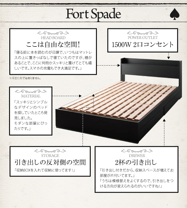 棚・コンセント付き収納すのこベッド Fort-spade フォートスペイド 商品説明画像25