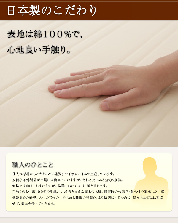 日本製ポケットコイルマットレスベッド MORE モア 商品説明画像14