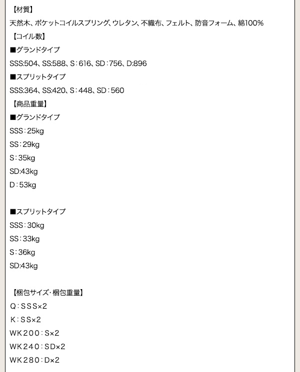 日本製ポケットコイルマットレスベッド MORE モア 商品説明画像22