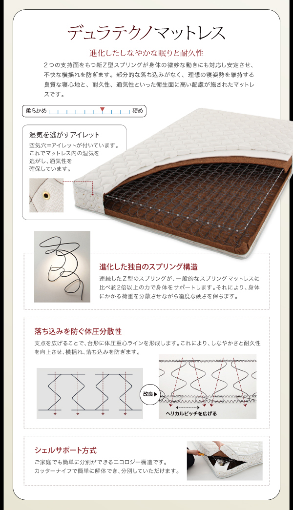棚・コンセント付きデザインすのこベッド Cordova コルドヴァ 商品説明画像20