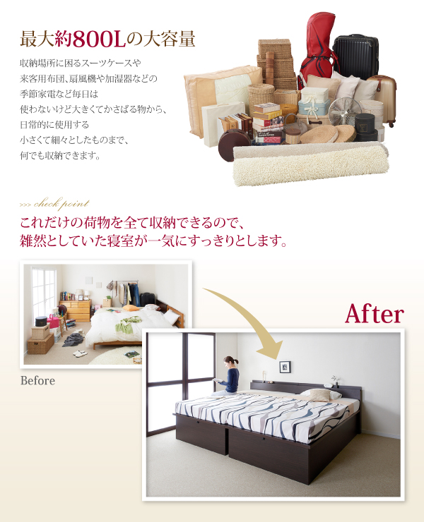 ガス圧式跳ね上げ収納ベッド NewGransta ニューグランスタ 商品説明画像4