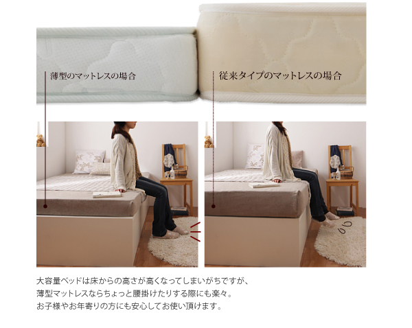 日本製_棚・コンセント付き_大容量チェストベッド Spatium スパシアン 商品説明画像30