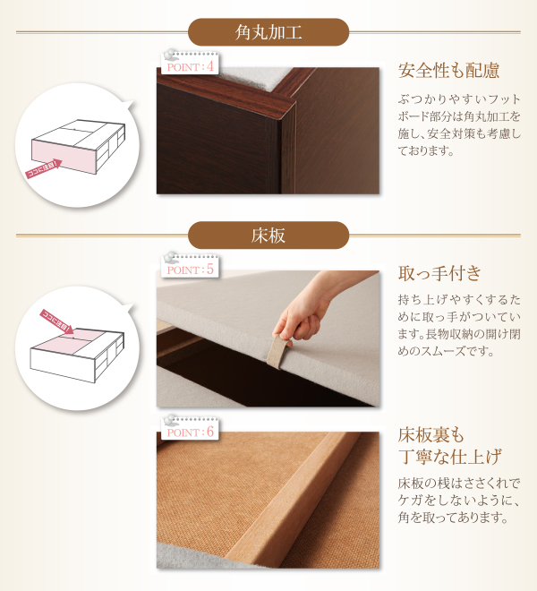 ヘッドレス大容量コンパクトチェストベッド Creacion クリージョン 商品説明画像17