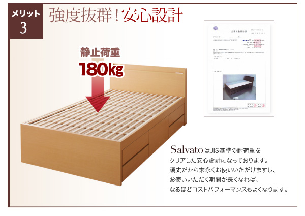 棚・コンセント付き大容量すのこチェストベッド Salvato サルバト 商品説明画像18
