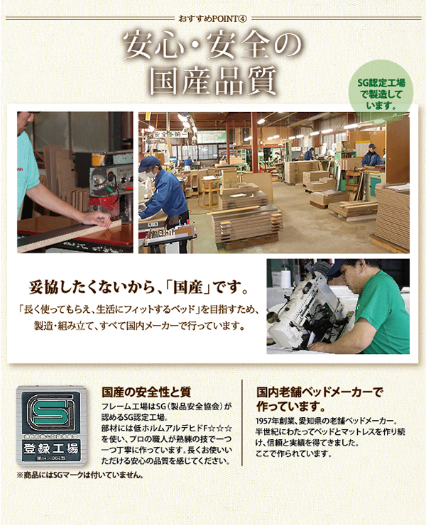 フラップ棚・照明・コンセントつき多機能ベッド Volonta ヴォロンタ 商品説明画像12