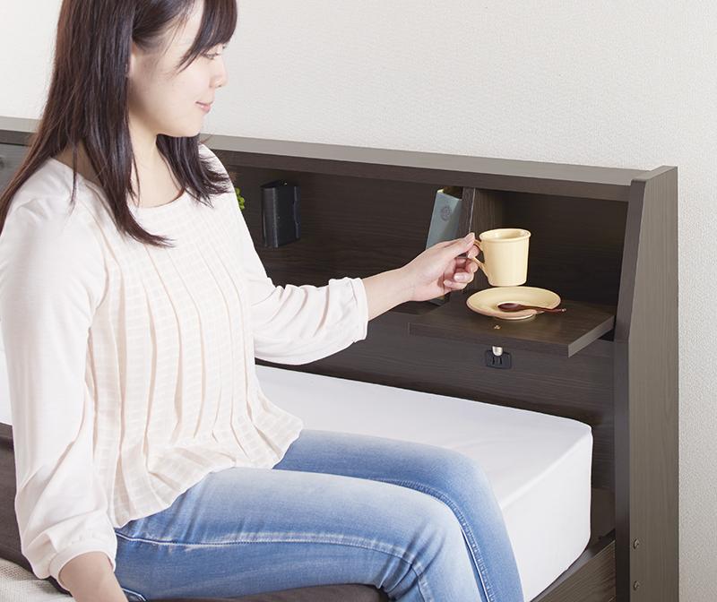 フラップ棚・照明・コンセントつき多機能ベッド Volonta ヴォロンタ 商品追加画像19
