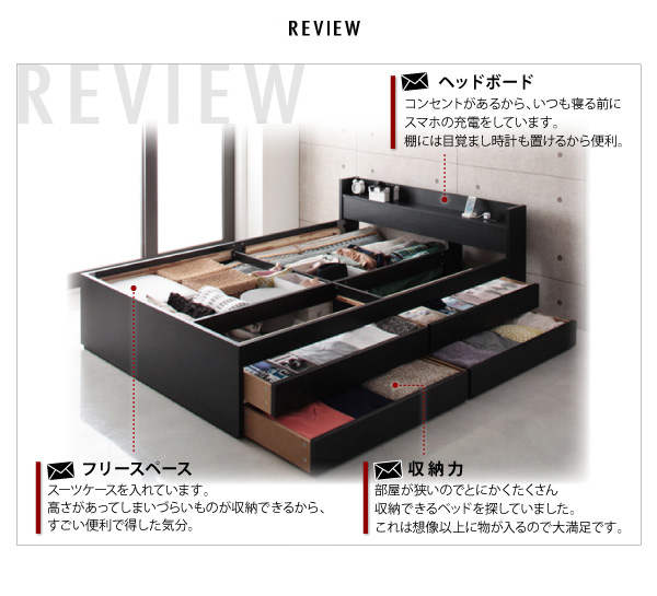 棚・コンセント付き大容量収納チェストベッド Estimu エスティーム 商品説明画像24