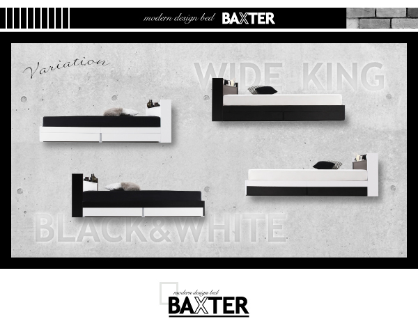 棚・コンセント・収納付き大型モダンデザインベッド BAXTER バクスター 商品説明画像2