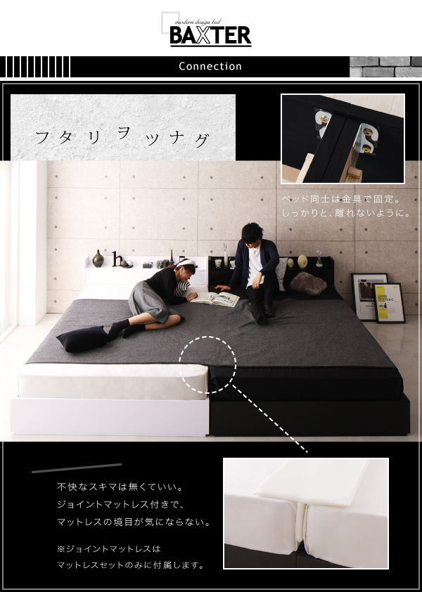 棚・コンセント・収納付き大型モダンデザインベッド BAXTER バクスター 商品説明画像20